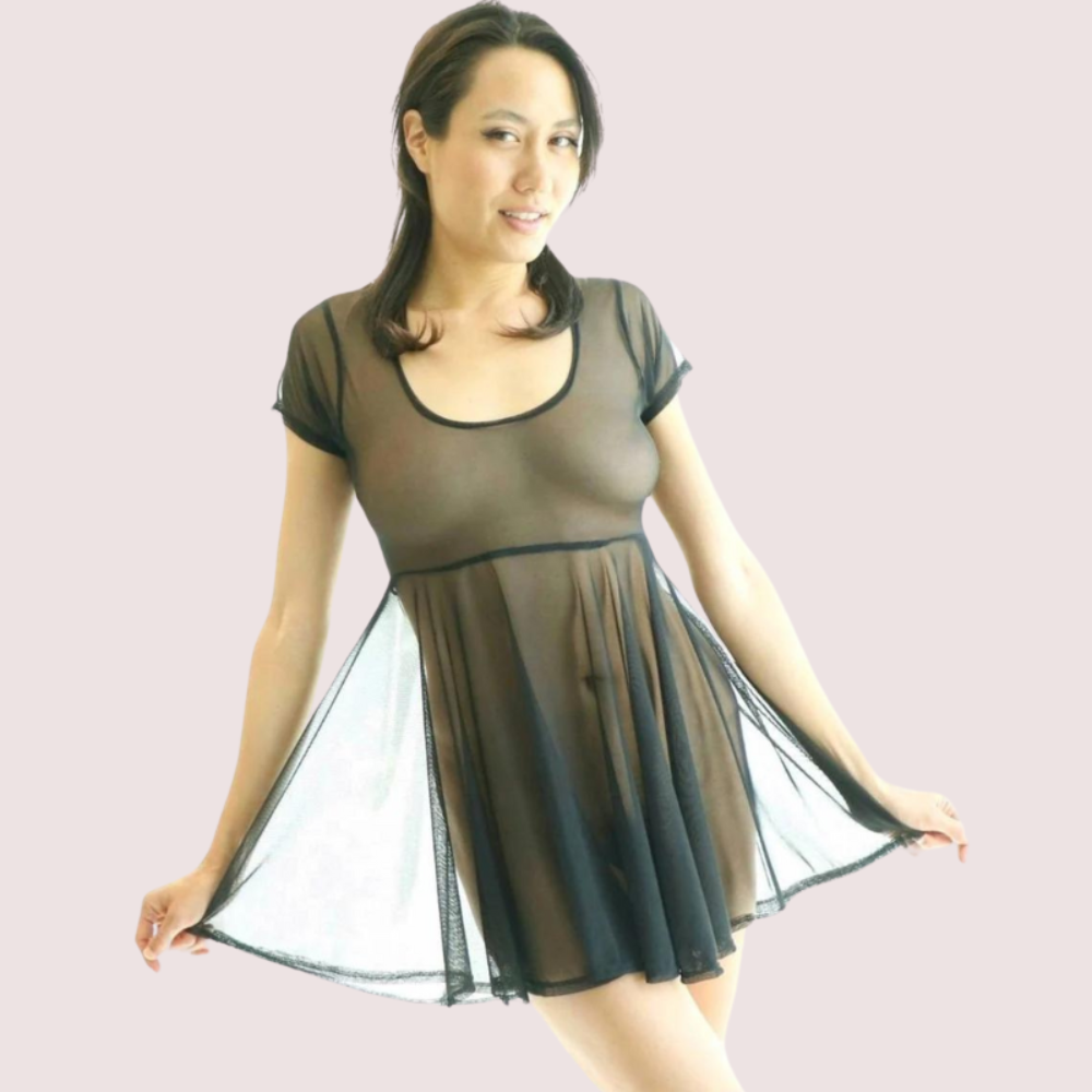 Twilight Glam Mesh Skater Dress – Plus Size